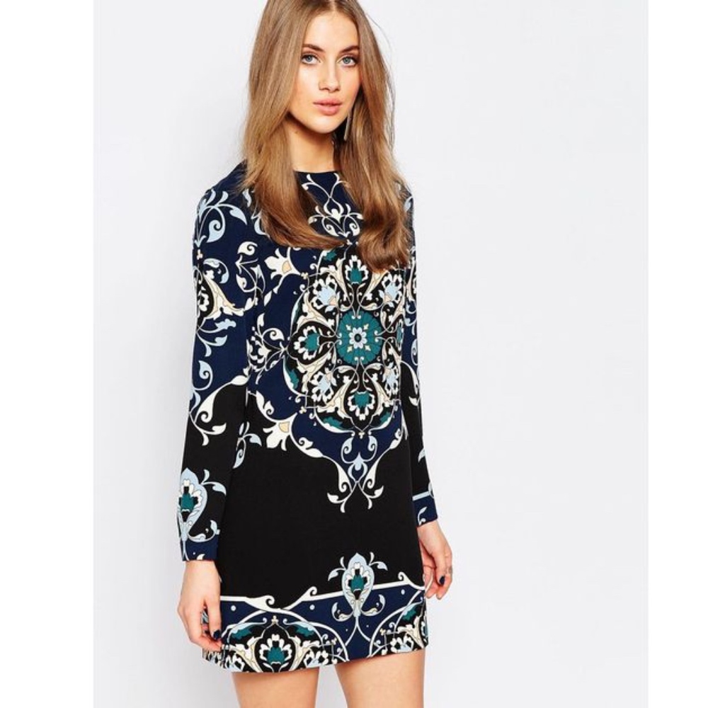 PERSIAN PLACED DRESS from Warehouse